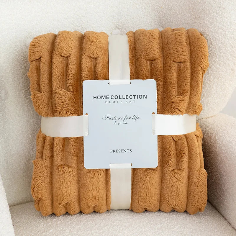 Afralia™ Faux Bamboo Knot Velvet Blanket: Soft, Cozy, All-Season Flannel Throw & Shawl