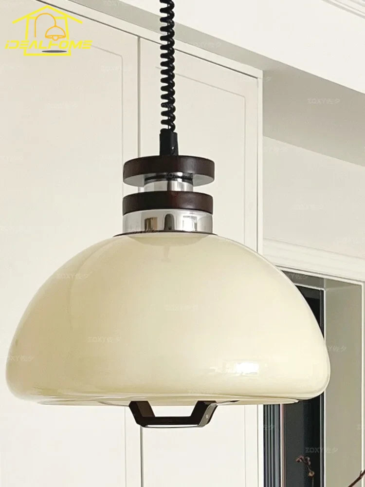 Afralia™ Cream Glass Pendant Lights LED E27, Medieval Bauhaus Design for Home Decor