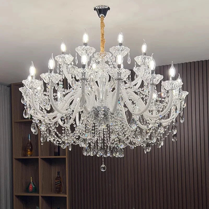 Afralia™ Crystal Chandelier: Modern Home Decoration Pendant Lights for Living & Dining Room