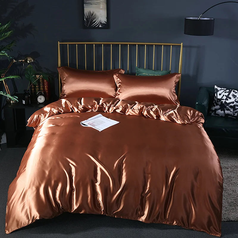 Afralia™ King Size Silk-Blend Duvet Cover Set with Pillowcases