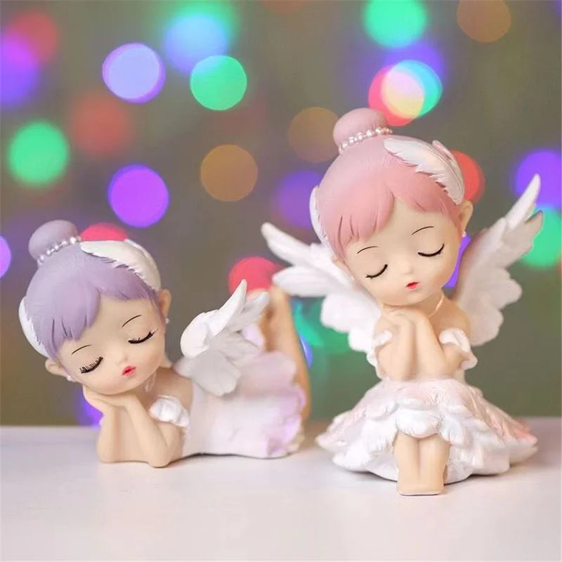 Afralia™ Mini Ballerina Angel Figurines Desktop Decor Cute Adorable Dashboard Decoration