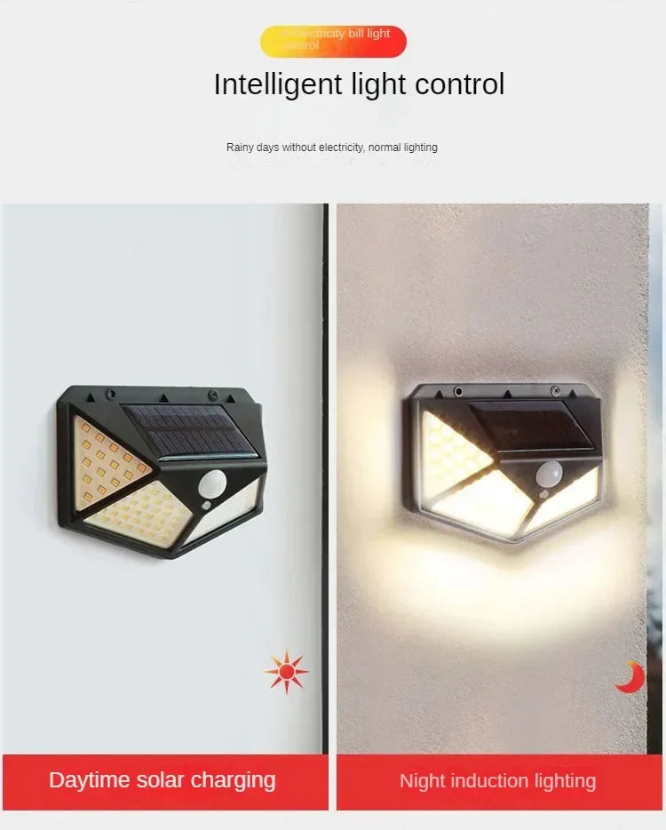 Afralia™ Solar Motion Sensor Wall Light for Outdoor Garden Pathway with 200LEDs, Waterproof