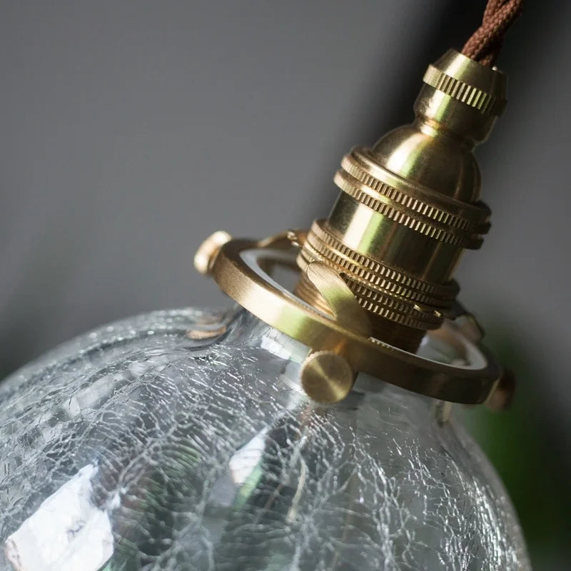 Afralia™ Cracked Glass LED Pendant Light for Cafe Bar Kitchen Living Room