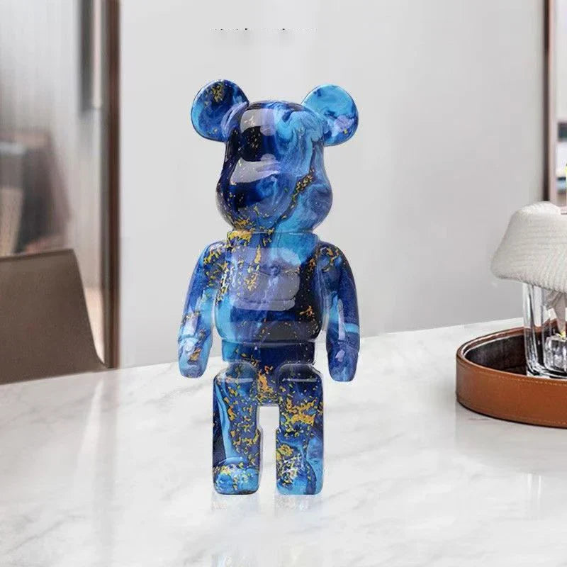 Afralia™ Graffiti Bear 27cm Figurine | Modern Home Decor Statue & Money Jar