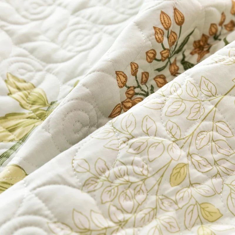 Afralia™ Cotton Quilted Bedspread Bed Cover Set for Queen King Double Bed