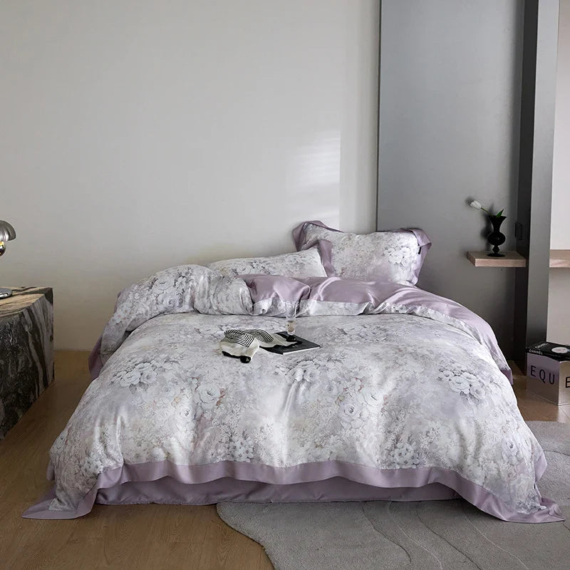Afralia™ Eucalyptus Fiber Bedding Set: Duvet Cover, Bed Sheet, Fitted Sheet, Pillowcases