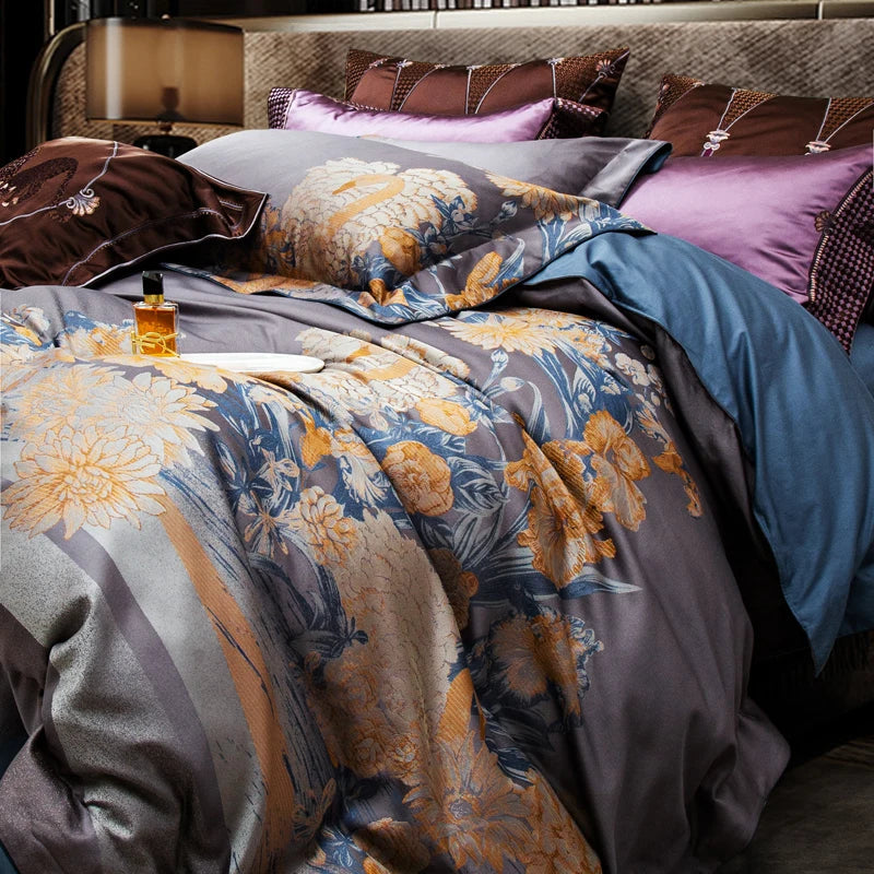 Afralia™ 1500TC Egyptian Cotton Jacquard Bedding Set for Queen King Size Linens