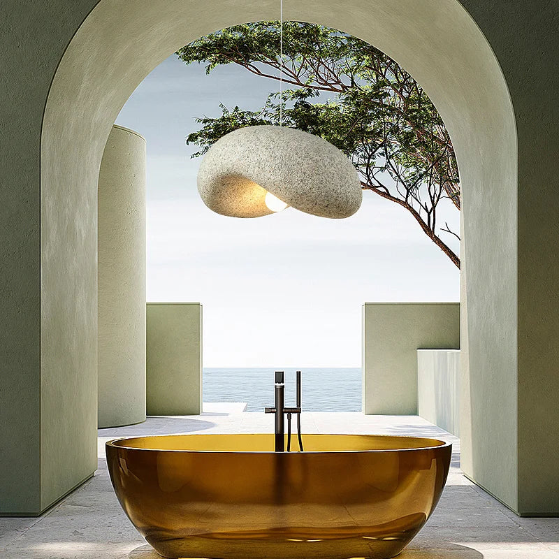 Afralia™ Cream Style LED Chandelier for Home Decor - Nordic Minimalist Wabi Sabi Design