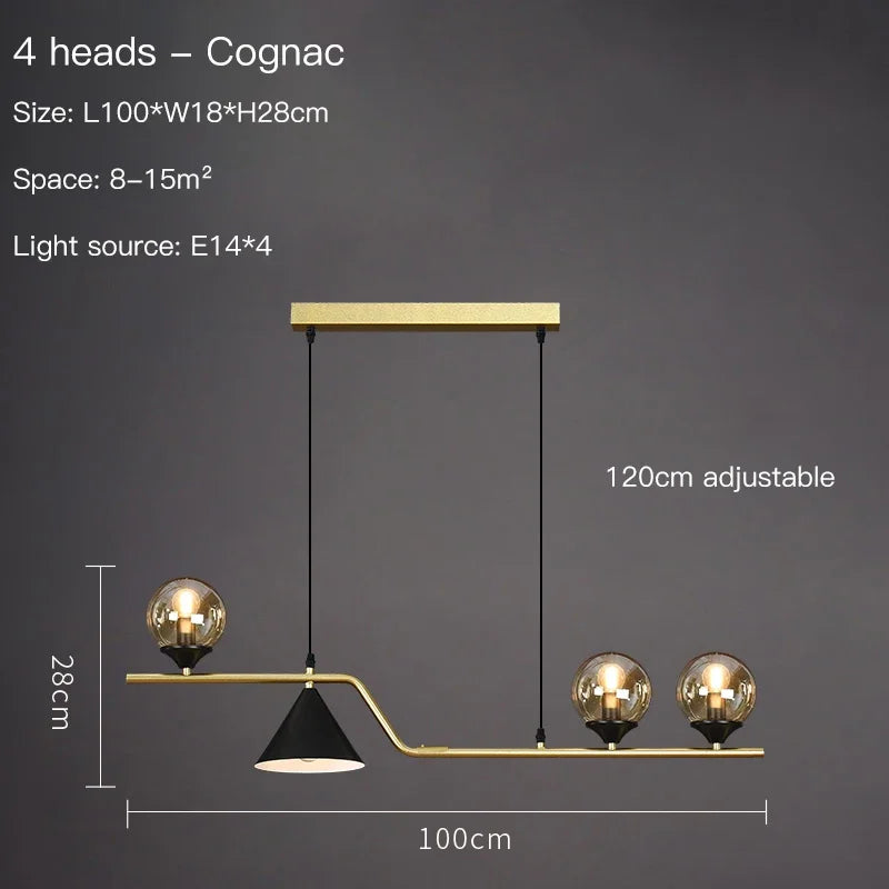 Afralia™ Glass Pendant Chandelier Nordic Ceiling Hanging Lamp - Kitchen Island Suspension Light