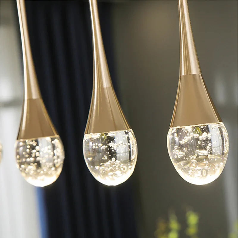 Afralia™ Bubble Crystal Chandelier Hanging Lamp: Modern LED Pendant Lights for Home Decor