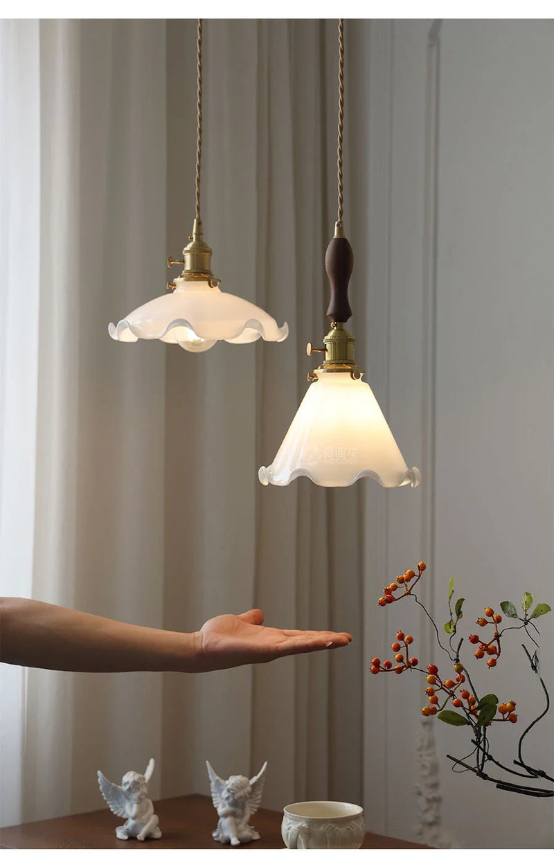 Afralia™ Scandinavian Brass Chandelier: Modern Luxury Glass Hanging Lamp for Dining Table & Bedside