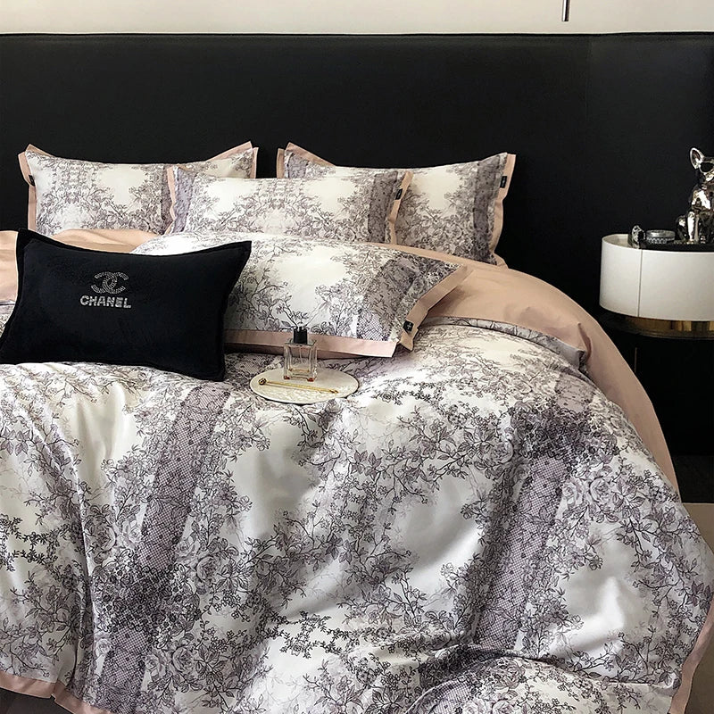 Afralia™ Egyptian Cotton Luxury Bedding Set: Duvet, Sheet, Pillowcases - 1000TC Soft & Silky
