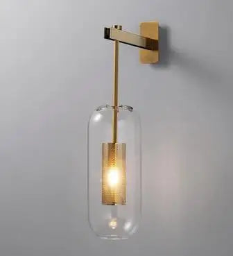 Afralia™ Gold Glass Wall Lamp: Post-modern E14 Industrial Sconce for Home Decor