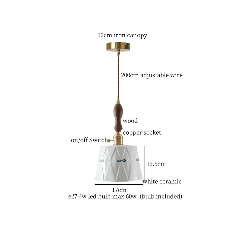 Afralia™ Ceramic LED Hanging Pendant Light - Modern Nordic Design for Home Decor