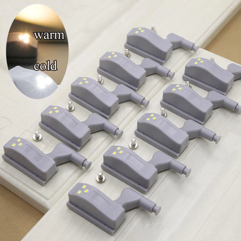 Afralia™ LED Hinge Sensor Lights for Cabinet Wardrobe Kitchen Closet Bedroom