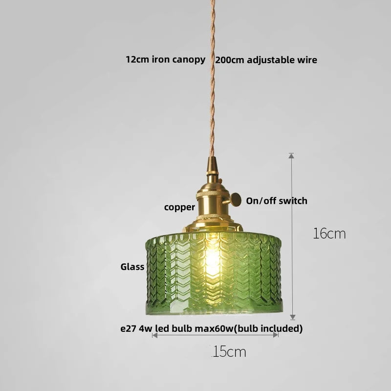 Afralia™ Clear Glass LED Pendant Light Fixture with Copper Socket for Modern Home Decor