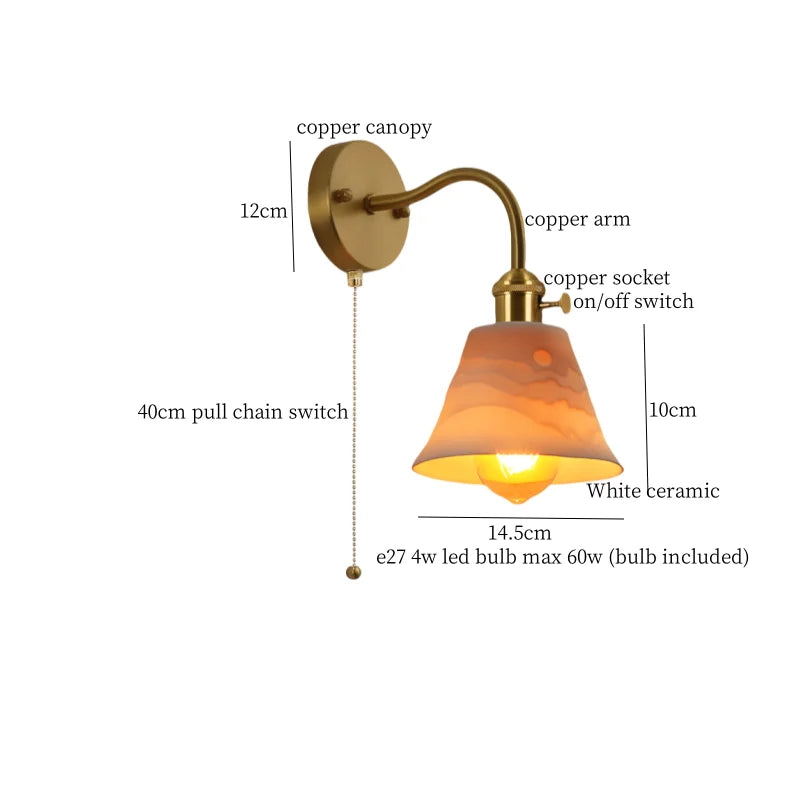 Afralia™ Ceramic LED Wall Sconce - Vintage White, Nordic Minimalism