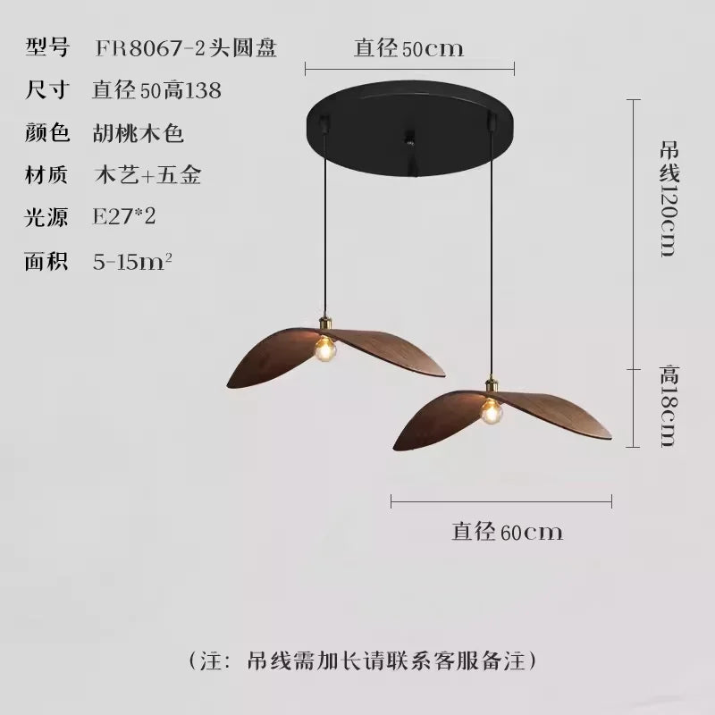 Afralia™ Wood Pendant Light: Japanese Wabi Sabi Retro E27 Hanging Lamp for Home Farmhouse