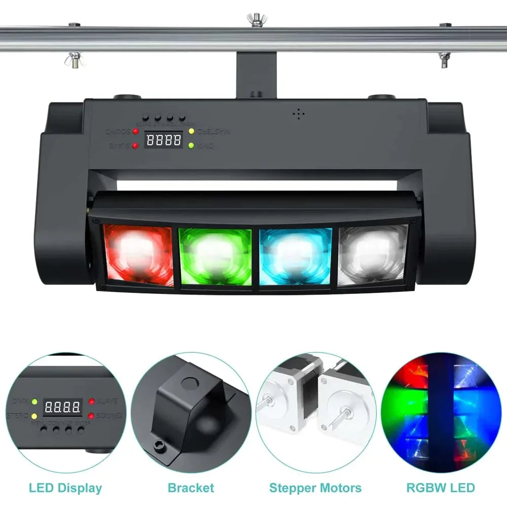 Afralia™ Mini Moving Spider Stage Light RGBW for Bars, Disco Hall, Performance Place