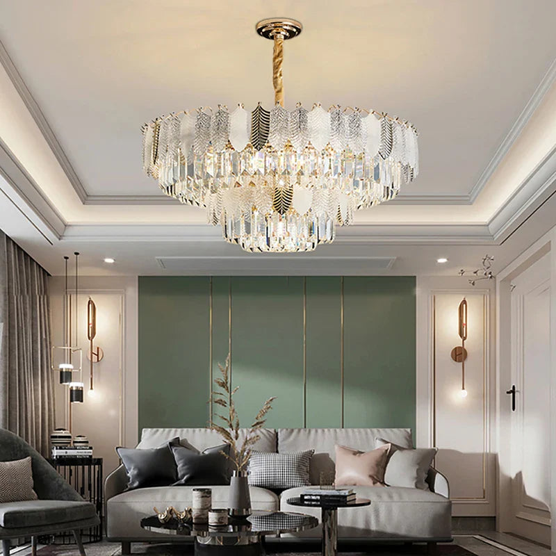 Afralia™ Crystal Indoor Chandelier: Postmodern LED Suspension Lamps for Luxe Living Room Decor