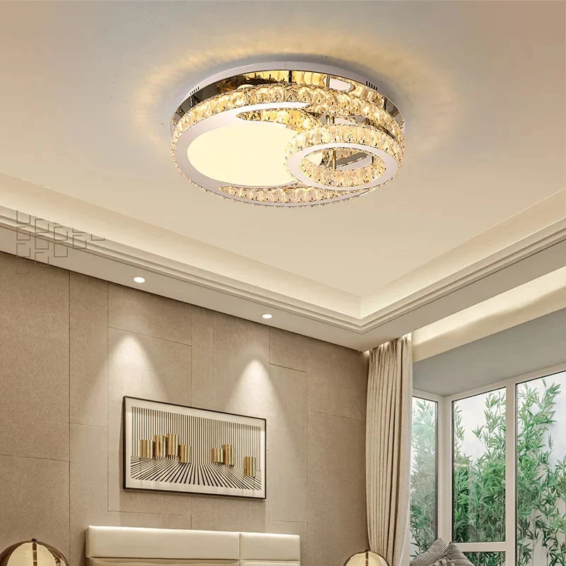 Afralia™ Heart Shaped Crystal LED Ceiling Light - Modern Chandelier Fixture for Living Room