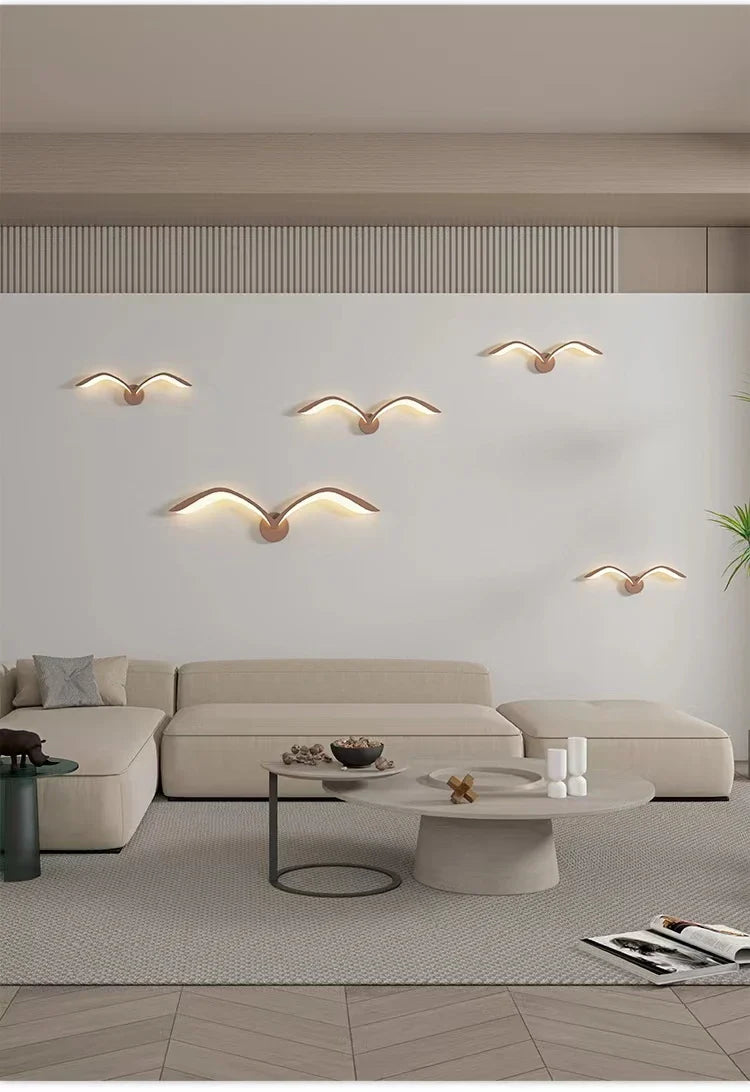 Afralia™ Seagull LED Wall Lamp: Modern Nordic Children's Living Room Bedroom Sconce