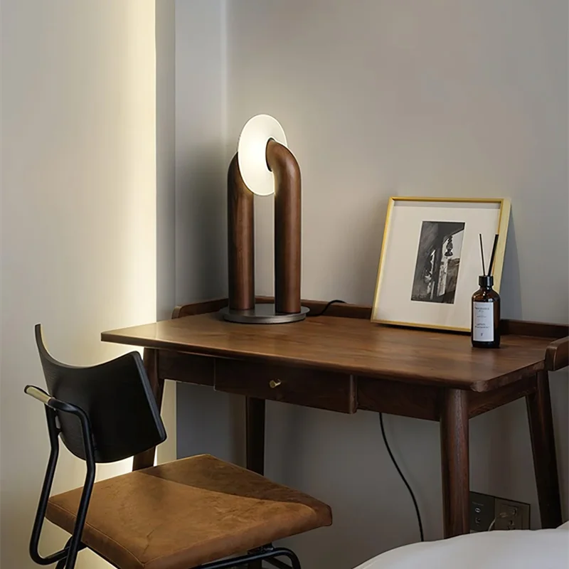 Afralia™ Vintage Wood Table Lamp | Dimmable Touch Bedside Lamp for Bedroom and Living Room