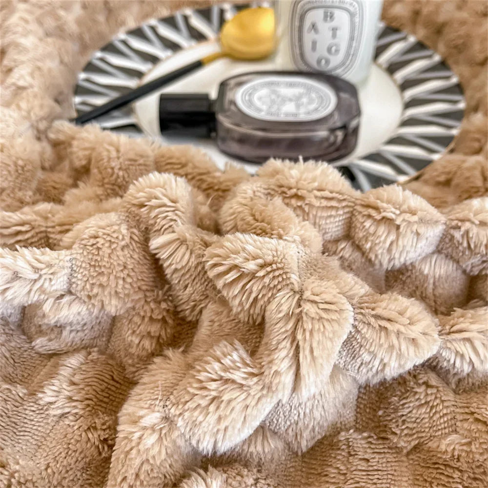Afralia™ Sherpa Fleece Plush Blanket Throw - Cozy Solid Color BedSheet