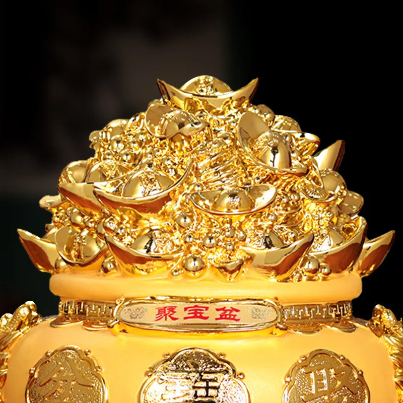 Afralia™ Sand Gold Cornucopia Resin Wealth Attractor Decor for Home and Office