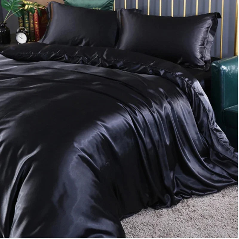 Afralia™ Silk Bedding Sets: Nordic Style, Premium Mulberry Silk Quilt Cover Set, Skin-Friendly & Cool for Summer.