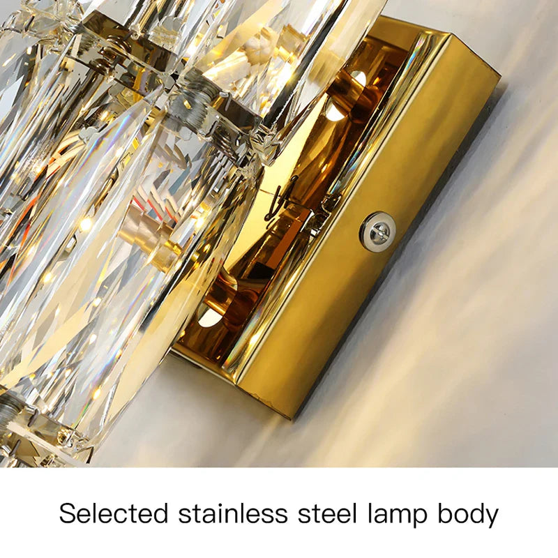 Afralia™ Crystal Wall Lamp: Nordic LED Luxury Design, Art Gold/Chrome for Living Room, Bedroom