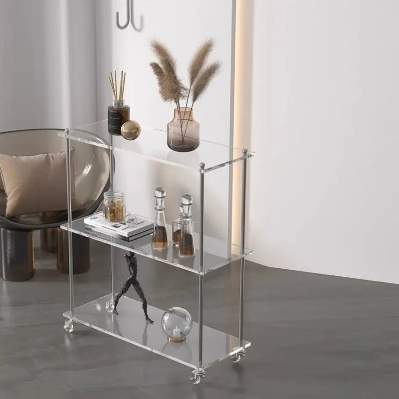 Afralia™ Transparent Acrylic Living Room Display Cabinet - Minimalist Multi-layer Storage