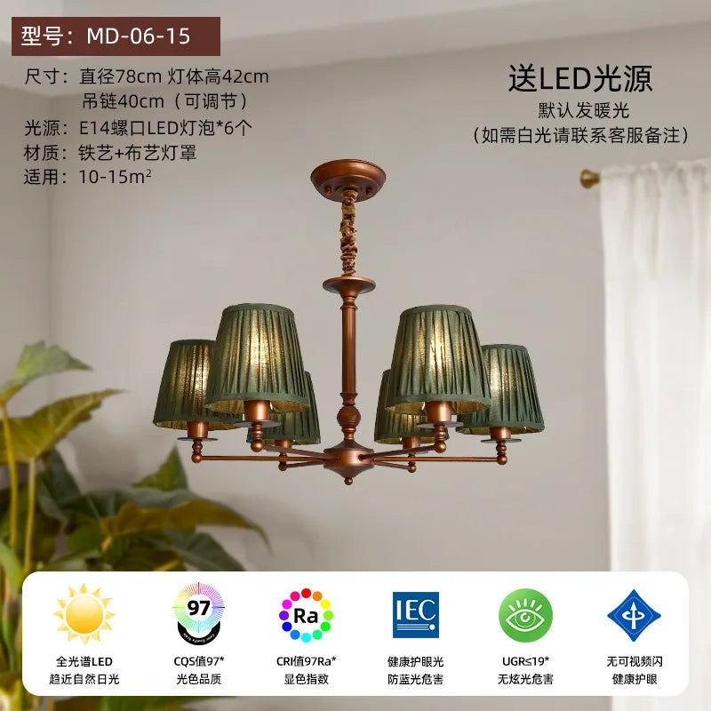 Afralia™ Retro Medieval LED Chandelier for Home Decor Living Room Bedroom Restaurant