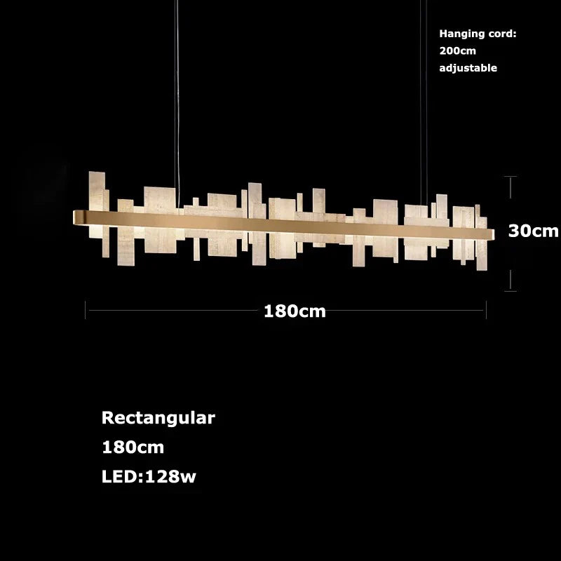 Afralia™ Gold Marble LED Dimmable Chandelier: Elegant lighting for Dining & Living Rooms