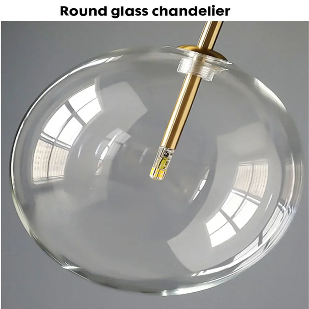 Afralia™ Clear Glass Chandelier Pendant Light Vintage Nordic Glass Ball Hanging Lamp