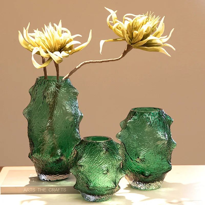 Afralia™ Green Sea Cucumber Glass Vase Terrarium for Home Decoration