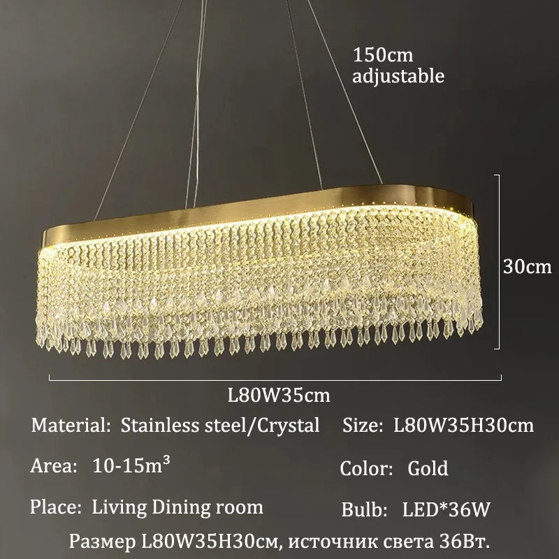 Afralia™ Crystal Ceiling Chandelier Light Fixture for Elegant Home Dining.