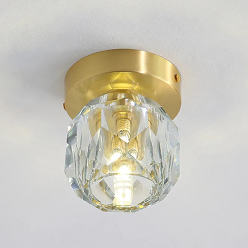 Afralia™ Crystal LED Ceiling Light Modern Gold Living Room Indoor Lighting Fixture