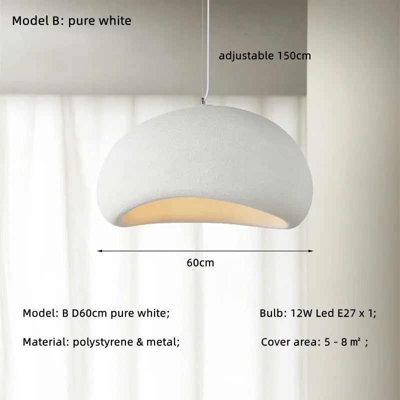 Afralia™ Nordic Wabi Sabi E27 LED Pendant Light: Minimalist Loft Bar Restaurant Lamp