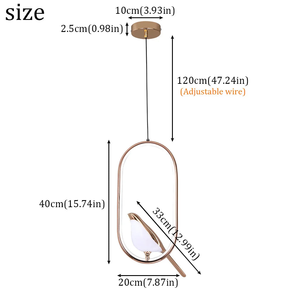 Afralia™ Modern Art Bird LED Pendant Lamp for Entryway Bedroom