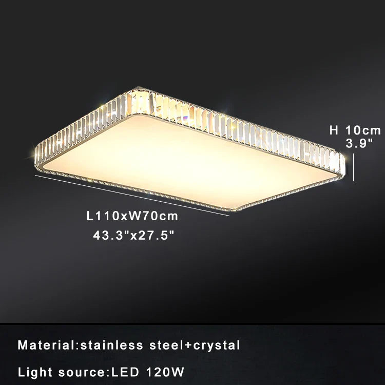 Afralia™ Luxury Crystal Ceiling Light, Modern LED Gold/Silver, Dimmable, Round/Square Design
