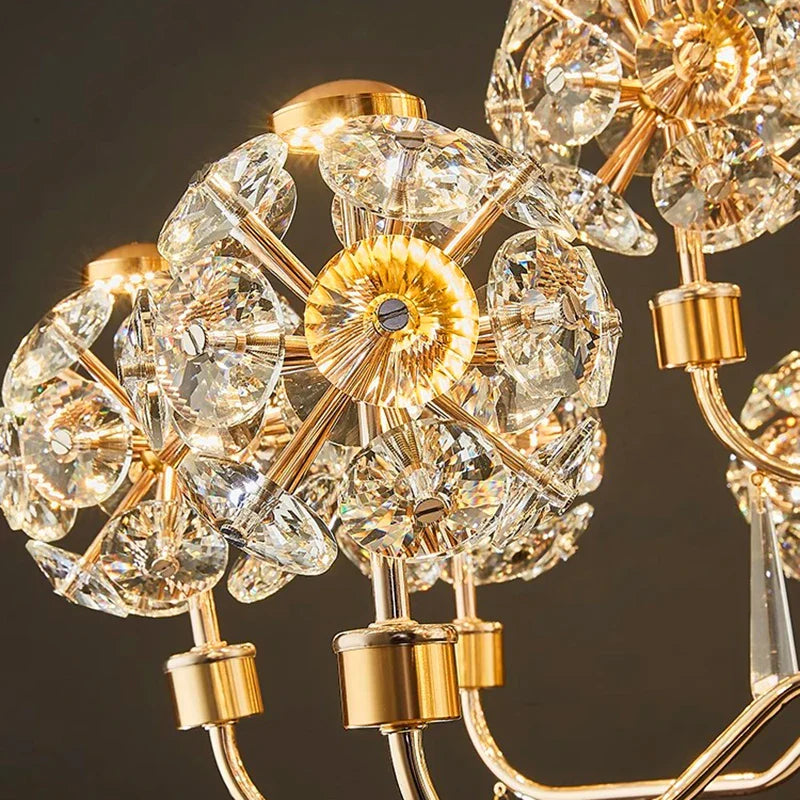 Afralia™ Crystal Chandelier Pendant Light for Luxury Living Room and Bedroom Decor