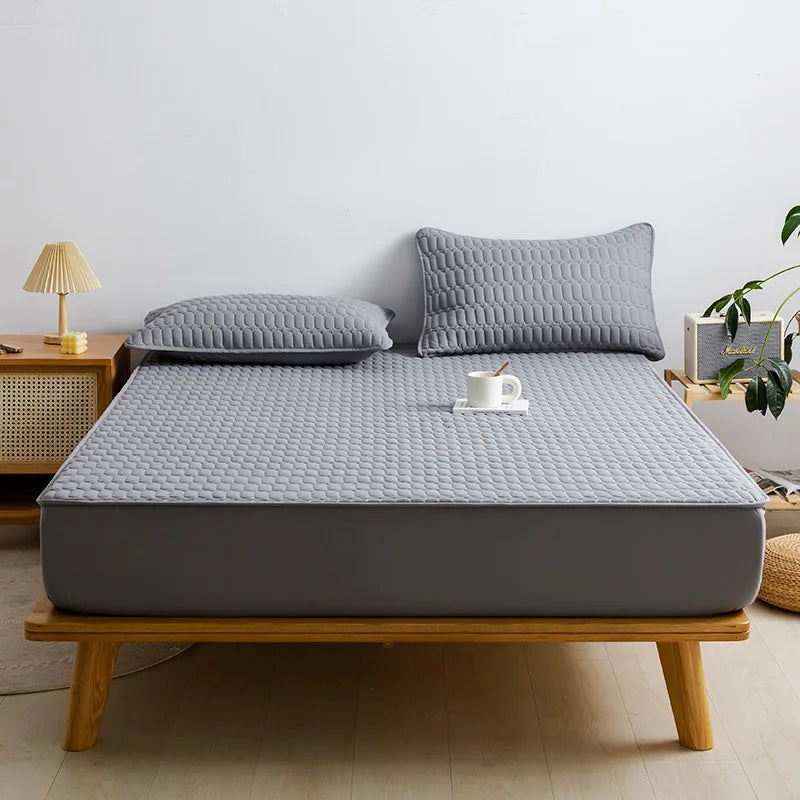 Afralia™ Solid Color Fitted Sheet for Twin Full Queen King Mattresses