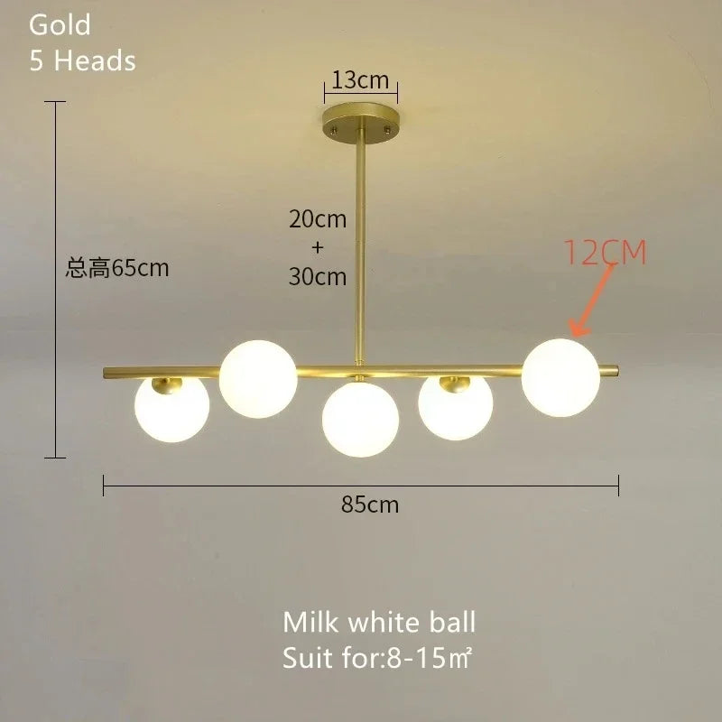 Afralia™ Bean Glass Chandelier: Modern Magic Lighting for Kitchen Living Room Bedroom