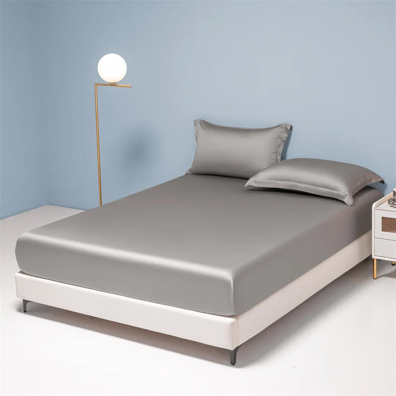 Afralia™ 1000TC Egyptian Cotton 10 Colors Fitted Sheet, King Queen Twin Sizes, Dark Gray