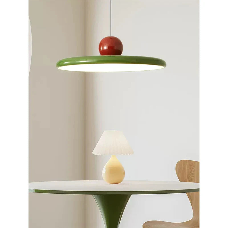 Afralia™ Retro Green Flying Saucer Chandelier for Dining Room, Bedside, Study, Bedroom.