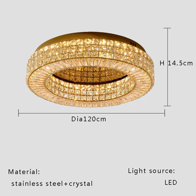 Afralia™ Crystal Two Tier Ceiling Chandelier LED Lighting for Bedroom & Living Room