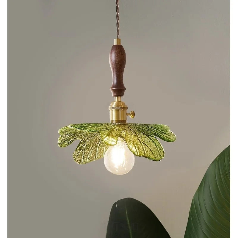 Afralia™ Copper Wood Glass LED Pendant Lamp - French Minimalist Design for Home Decor
