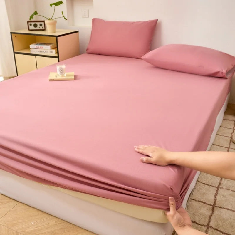 Afralia™ Tropical Palm Leaf Print Double Bed Fitted Sheet - Soft & Comfortable All-Season Mattress Protector