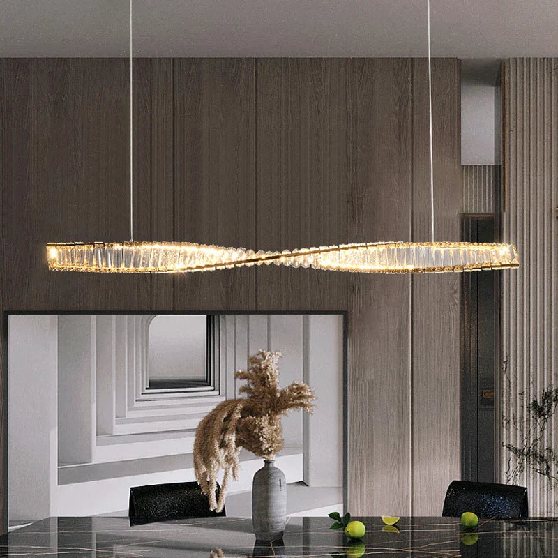 Afralia™ Crystal Chandelier LED Strip for Home Dining Room Decoration